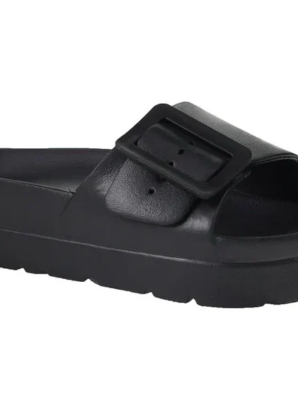 Chinese Laundry Black Buckle Slide Sandal